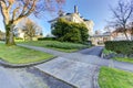 Luxury house driveway view Royalty Free Stock Photo