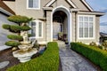 Luxury house exterior. Entrance porch view Royalty Free Stock Photo
