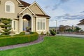 Luxury house exterior. Entrance porch view Royalty Free Stock Photo