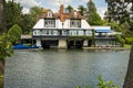 Luxury house on the River Thames, England. Royalty Free Stock Photo