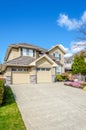 Luxury house with a two-car garage Royalty Free Stock Photo