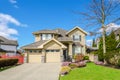 Luxury house with a two-car garage Royalty Free Stock Photo