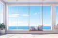 Luxury House Veranda With Beach View And Hanging Swing Royalty Free Stock Photo