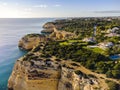 Luxury houses by amazing cliffs in Carvoeiro, Algarve, Portugal Royalty Free Stock Photo