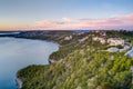 Luxury houses on the coast of Lake Travis in Austin, Texas Royalty Free Stock Photo