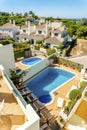 Luxury houses with swimming pools in Quinta do Lago, Algarve, Portugal Royalty Free Stock Photo