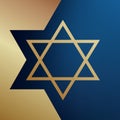 Luxury illustration with star of David on the blue background with golden frame Royalty Free Stock Photo