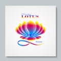 Luxury image logo Rainbow Lotus. Business design for spa, yoga class, hotel and resort. Vector illusration