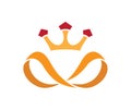 luxury infinity Crown Logo Golden Endless Loop Vector Royalty Free Stock Photo