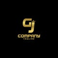 Creative and modern luxury INITIAL GJ with crown Logo design template Royalty Free Stock Photo