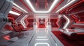 Luxury Interior: Aqua Blue & Ruby Red with Shiny Walls and Intricate 8K Digital Art