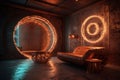 Luxury Interior Design with Copper & Antique Brass Accents and Stunning Neon Lights