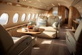 A Luxury Interior in Modern Business Jets. Generative By Ai Royalty Free Stock Photo