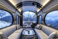 luxury interiors of futuristic orient express train Generative AI Royalty Free Stock Photo