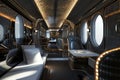 luxury interiors of futuristic orient express train Generative AI Royalty Free Stock Photo