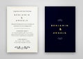 Luxury invitation card design with golden shining text effect