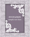 Luxury invitation card Vector. Royal victorian pattern ornament. Rich rococo backgrounds. lavender colors