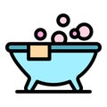 Luxury jacuzzi icon color outline vector