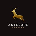 Luxury jumping antelope logo icon vector template