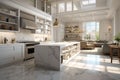 Luxury kitchen with white cabinetry