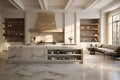 Luxury kitchen with white cabinetry