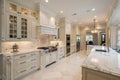 Luxury kitchen with white cabinetry Royalty Free Stock Photo