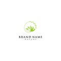 Luxury leaf or leaves with circle logo template Royalty Free Stock Photo