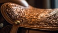 Luxury leather armchair with antique brass buckle generated by AI Royalty Free Stock Photo