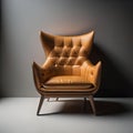 Luxury leather armchair in the interior. generative ai Royalty Free Stock Photo