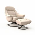 Luxury Leather Chair 3d Render - Beige Ottoman Era Design