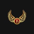 Luxury Letter B Emblem Wings logo design concept template Royalty Free Stock Photo