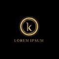 Luxury letter K Logo. Vector logo template sign, symbol, icon, vector luxury frame