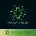 Luxury Letter Logo W hexagonal template