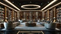 Luxury Library Design, Elegant Interior Royalty Free Stock Photo