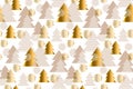 Luxury light new year and xmas tree seamless pattern