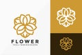 Luxury Line Art Beauty Lotus Logo Vector Design. Abstract emblem, designs concept, logos, logotype element for template Royalty Free Stock Photo