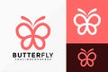 Luxury Line Art Butterfly Logo Vector Design. Abstract emblem, designs concept, logos, logotype element for template Royalty Free Stock Photo