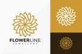 Luxury Line Art Flower Geometric Logo Vector Design. Abstract emblem, designs concept, logos, logotype element for template Royalty Free Stock Photo