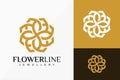 Luxury Line Art Flower Jewellery Logo Vector Design. Abstract emblem, designs concept, logos, logotype element for template Royalty Free Stock Photo