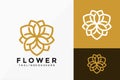 Luxury Line Art Flower Lotus Logo Vector Design. Abstract emblem, designs concept, logos, logotype element for template Royalty Free Stock Photo