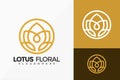Luxury Line Art Lotus Flower Logo Vector Design. Abstract emblem, designs concept, logos, logotype element for template Royalty Free Stock Photo