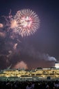 Luxury liner and fireworks Yokohama Sparkling Twilight