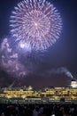 Luxury liner and fireworks Yokohama Sparkling Twilight