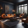 Luxury living room interior design. 3d rendering mock up