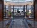 Luxury lobby entrance with lounge area in hotel Royalty Free Stock Photo