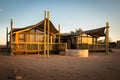 A luxury lodge in beautiful light, Sesriem, Namibia. Royalty Free Stock Photo