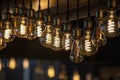 Luxury loft pub with Ediso lamps Royalty Free Stock Photo