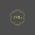 Luxury logo. Calligraphic pattern elegant decor elements. Vintage vector ornament Signs and Symbols.luxury logo template. EPS8,EPS Royalty Free Stock Photo