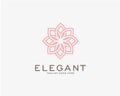 Luxury logo design concept, Flower lotus logo, Beauty or spa logo template