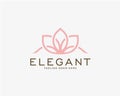 Luxury logo design concept, Flower lotus logo, Beauty or spa logo template